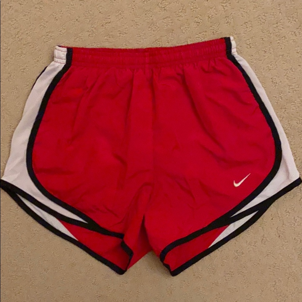Red nike tempo shorts XS